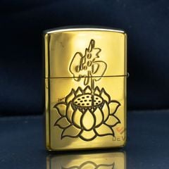 Zippo Armor Khắc Hình  Đức Phật Như Lai Ngự Đài Sen ZD40