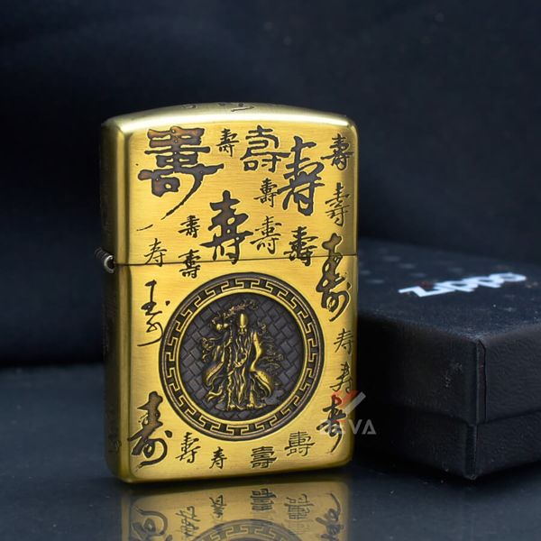 Zippo Armor Khắc Hình Ông Thọ Trong Bộ Ba Phúc Lộc Thọ ZD13