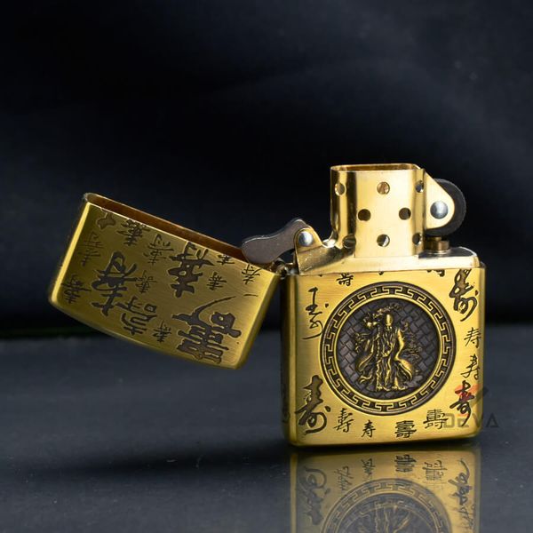 Zippo Armor Khắc Hình Ông Thọ Trong Bộ Ba Phúc Lộc Thọ ZD13
