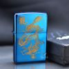Zippo Xanh Sapphire Khắc Hình Rồng Bay Mạ Vàng ZK07