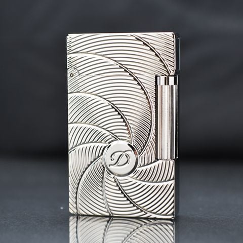 Bật Lửa ST Dupont Hồng Kông Vân Ngang Kẻ Đường Xoắn Ốc D127