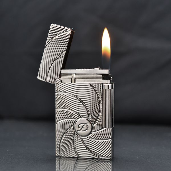 Bật Lửa ST Dupont Hồng Kông Vân Ngang Kẻ Đường Xoắn Ốc D127