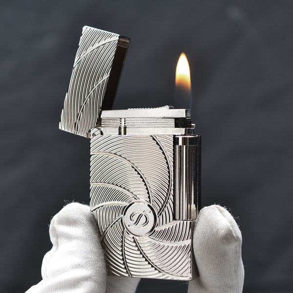 Bật Lửa ST Dupont Hồng Kông Vân Ngang Kẻ Đường Xoắn Ốc D127