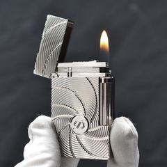 Bật Lửa ST Dupont Hồng Kông Vân Ngang Kẻ Đường Xoắn Ốc D127