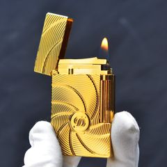 Bật Lửa ST Dupont Hồng Kông Vân Ngang Kẻ Đường Xoắn Ốc D127