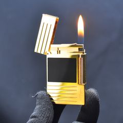 Bật lửa ST Dupont đường kẻ song song ô vuông sơn mài đen D223