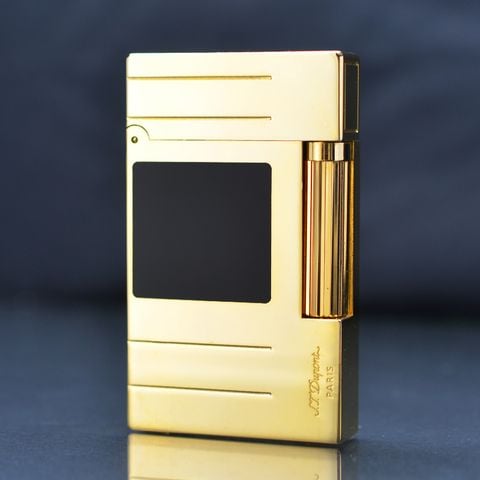 Bật lửa ST Dupont đường kẻ song song ô vuông sơn mài đen D223