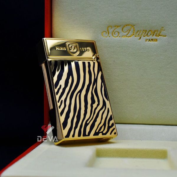 Dupont Hồng Kông Sơn Mài Hoa Văn Vằn Đen D142