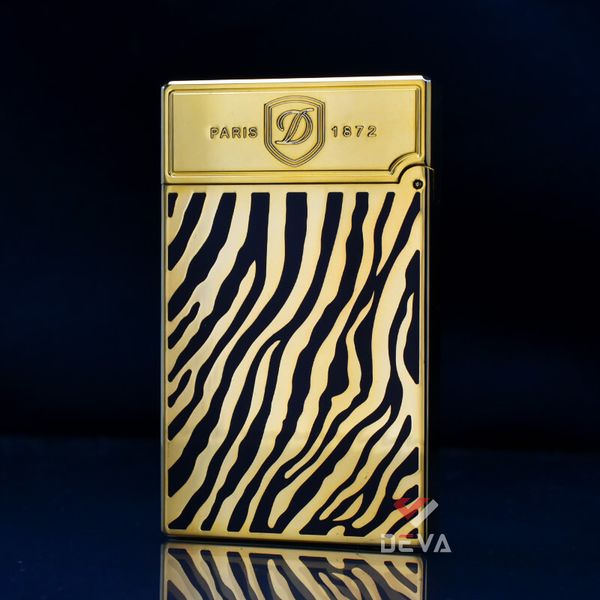 Dupont Hồng Kông Sơn Mài Hoa Văn Vằn Đen D142