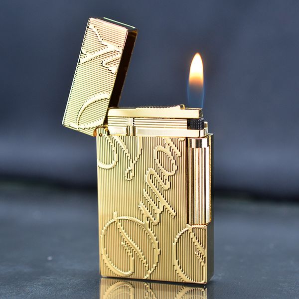 Bật lửa ST Dupont Hong Kong chữ nổi màu vàng D92