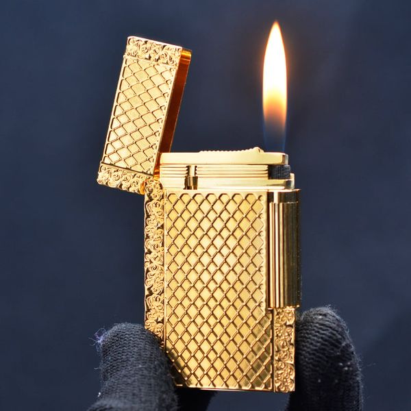 Bật lửa ST Dupont hoa văn kẻ lưới D128