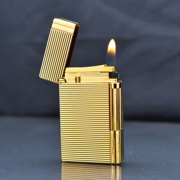 Bật lửa Dupont kẻ ngang viền dọc vàng hồng D212