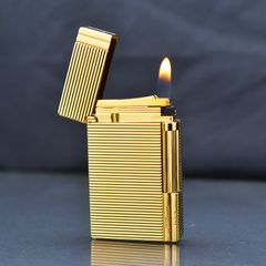 Bật lửa Dupont kẻ ngang viền dọc vàng hồng D212