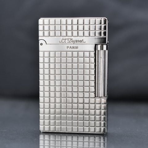 Bật lửa Dupont trắng kẻ vuông trắng D138