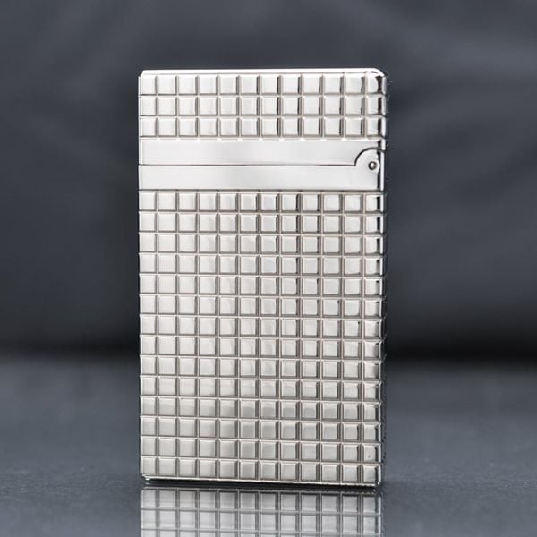 Bật lửa Dupont trắng kẻ vuông trắng D138