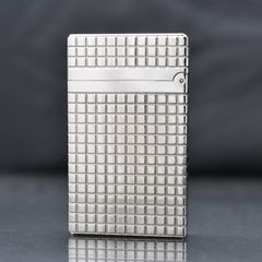 Bật lửa Dupont trắng kẻ vuông trắng D138