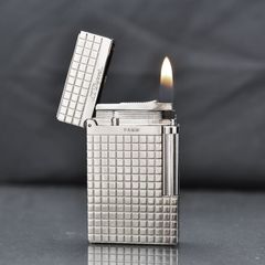 Bật lửa Dupont trắng kẻ vuông trắng D138