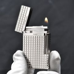 Bật lửa Dupont trắng kẻ vuông trắng D138