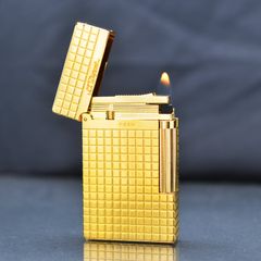 Bật lửa Dupont trắng kẻ vuông trắng D138