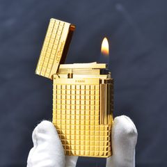 Bật lửa Dupont trắng kẻ vuông trắng D138