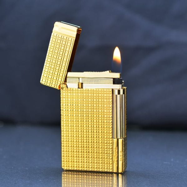 Bật lửa ST Dupont vàng ô vuông D109