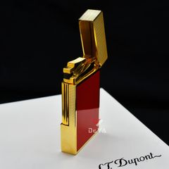 Dupont Hồng Kông 2 Lửa Sơn Mài Đỏ In Hình Rồng Vàng D2C08