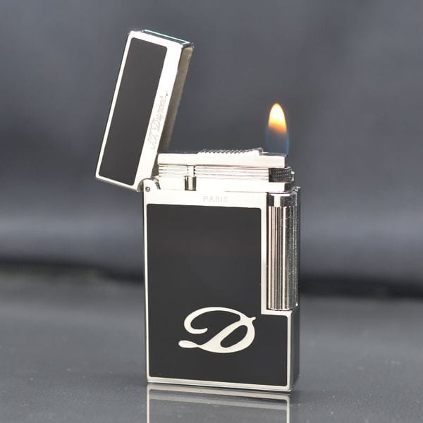 Dupont Hồng Kông Sơn Mài Đen Họa Tiết Chữ D D18