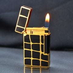 Dupont Hồng Kông Sơn Mài Đen Họa Tiết Da Cá Sấu D25