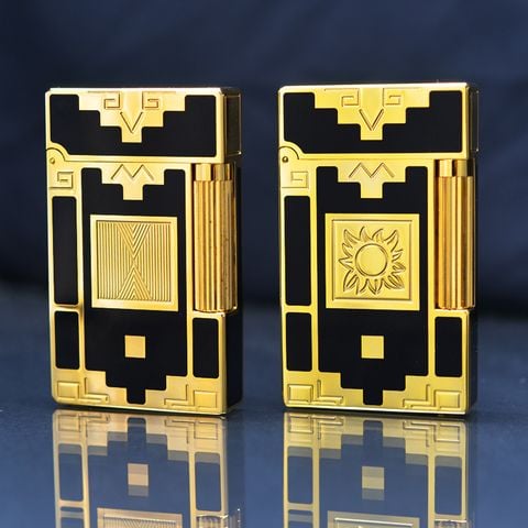 Bật lửa sơn mài Dupont hoa văn Maya D77