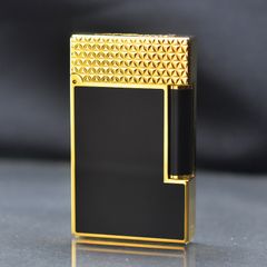 Bật lửa ST Dupont sơn mài đen nắp hoa văn tam giác D232