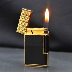 Bật lửa ST Dupont sơn mài đen nắp hoa văn tam giác D232