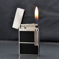 Bật lửa ST Dupont sơn mài đen kẻ viền ngang D152