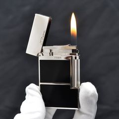 Bật lửa ST Dupont sơn mài đen kẻ viền ngang D152