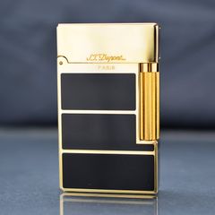 Bật lửa ST Dupont sơn mài đen kẻ viền ngang D152