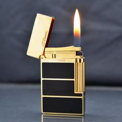 Bật lửa ST Dupont sơn mài đen kẻ viền ngang D152