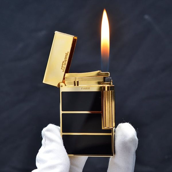 Bật lửa ST Dupont sơn mài đen kẻ viền ngang D152