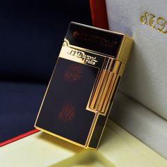 Bật Lửa ST Dupont Sơn Mài Đen Viền Rộng Phủ Nhũ D70