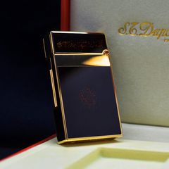 Bật Lửa ST Dupont Sơn Mài Đen Viền Rộng Phủ Nhũ D70