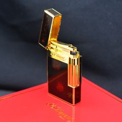 Bật Lửa ST Dupont Sơn Mài Đen Viền Rộng Phủ Nhũ D70