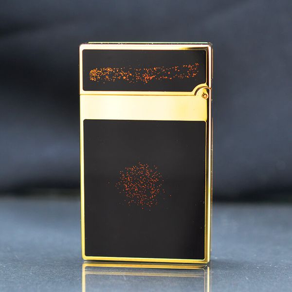 Bật Lửa ST Dupont Sơn Mài Đen Viền Rộng Phủ Nhũ D70