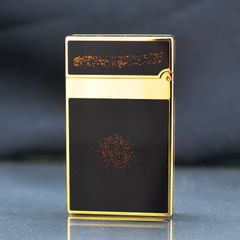 Bật Lửa ST Dupont Sơn Mài Đen Viền Rộng Phủ Nhũ D70