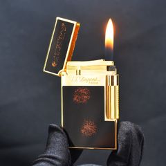 Bật Lửa ST Dupont Sơn Mài Đen Viền Rộng Phủ Nhũ D70