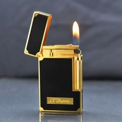 Bật lửa ST Dupont sơn mài đen viền vàng D125