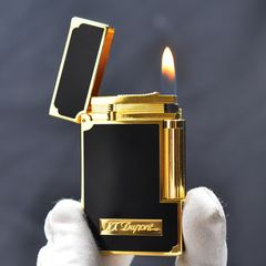 Bật lửa ST Dupont sơn mài đen viền vàng D125