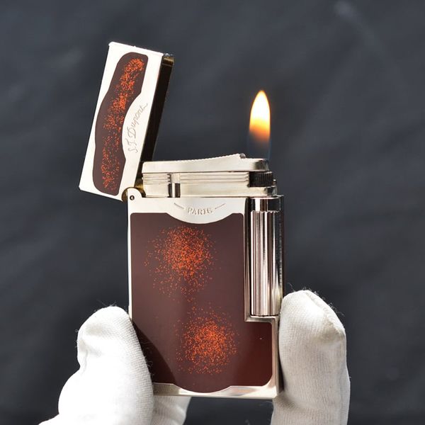 Bật lửa ST Dupont sơn mài đỏ chấm kim tuyến  D64