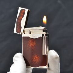 Bật lửa ST Dupont sơn mài đỏ chấm kim tuyến  D64