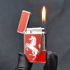 Bật lửa Dupont sơn mài đỏ hình ngựa D172