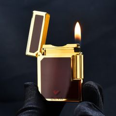 Dupont Hồng Kông Sơn Mài Ligne 1 Form Thấp Viền Vàng DT03