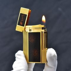 Bật lửa ST Dupont kẻ dọc sơn mài đen D164