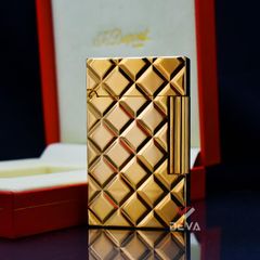 Bật lửa ST Dupont Hồng Kông Vân 3D Kim Cương Vuông Chéo D71